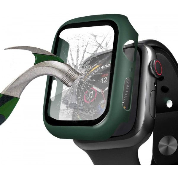 Wholesale Apple Watch Series 6/5/4/SE Hard Full Body Case with Tempered Glass 40MM (Matte Midnight Green)